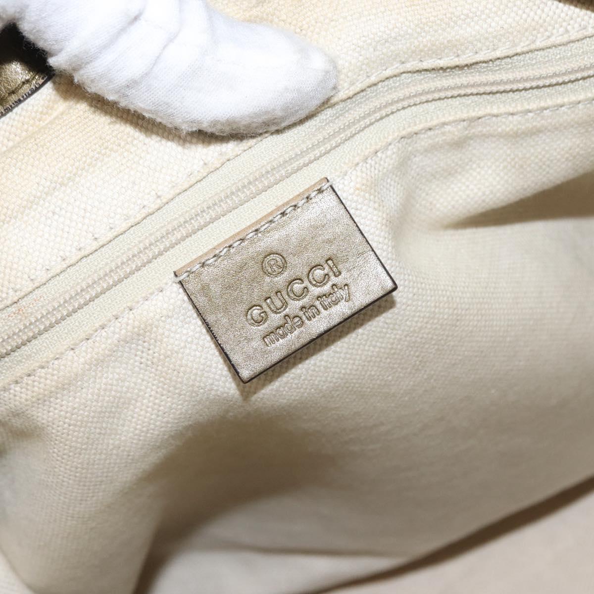 GUCCI GG Canvas Hand Bag 2way Beige Gold 247902 Auth ka205