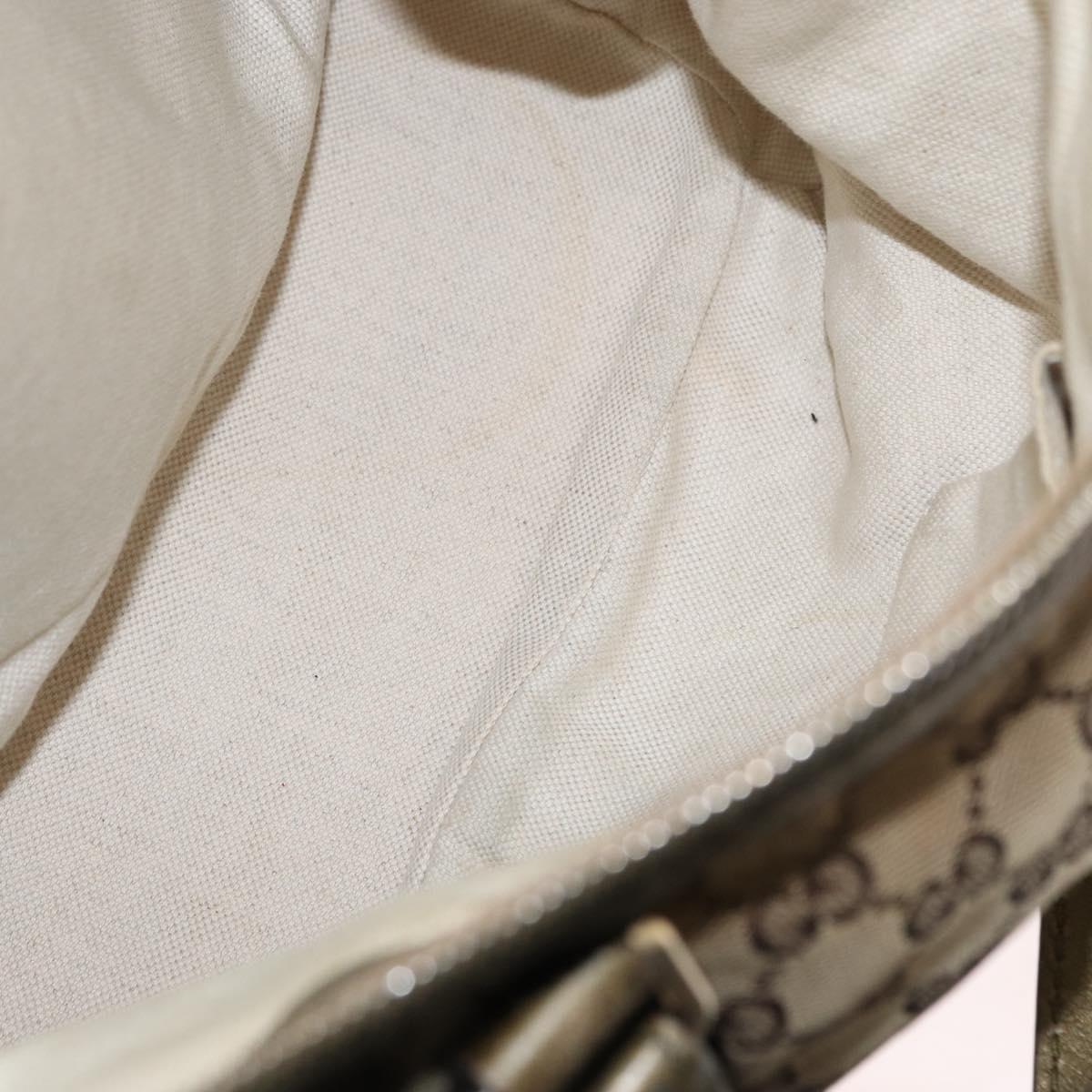 GUCCI GG Canvas Hand Bag 2way Beige Gold 247902 Auth ka205