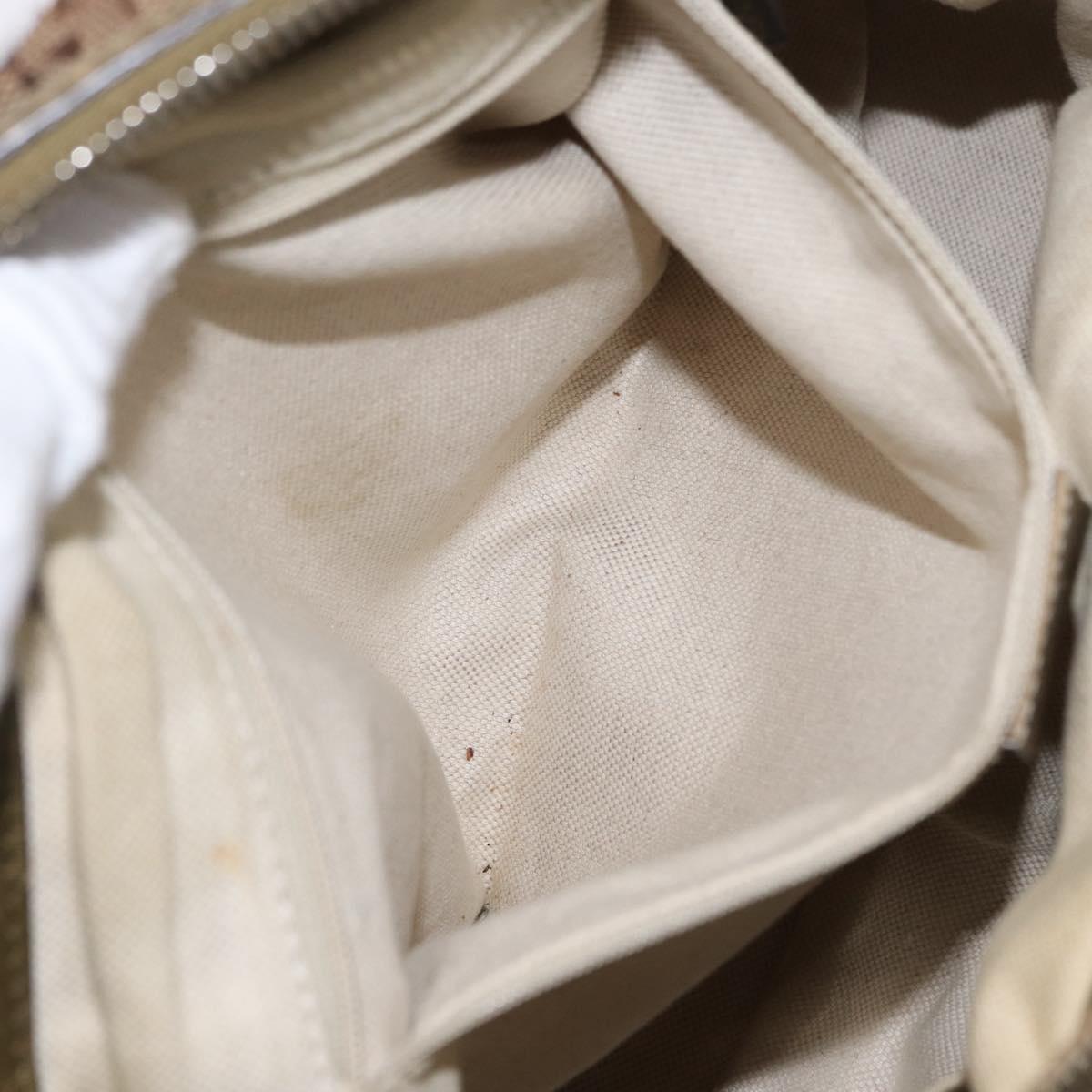 GUCCI GG Canvas Hand Bag 2way Beige Gold 247902 Auth ka205