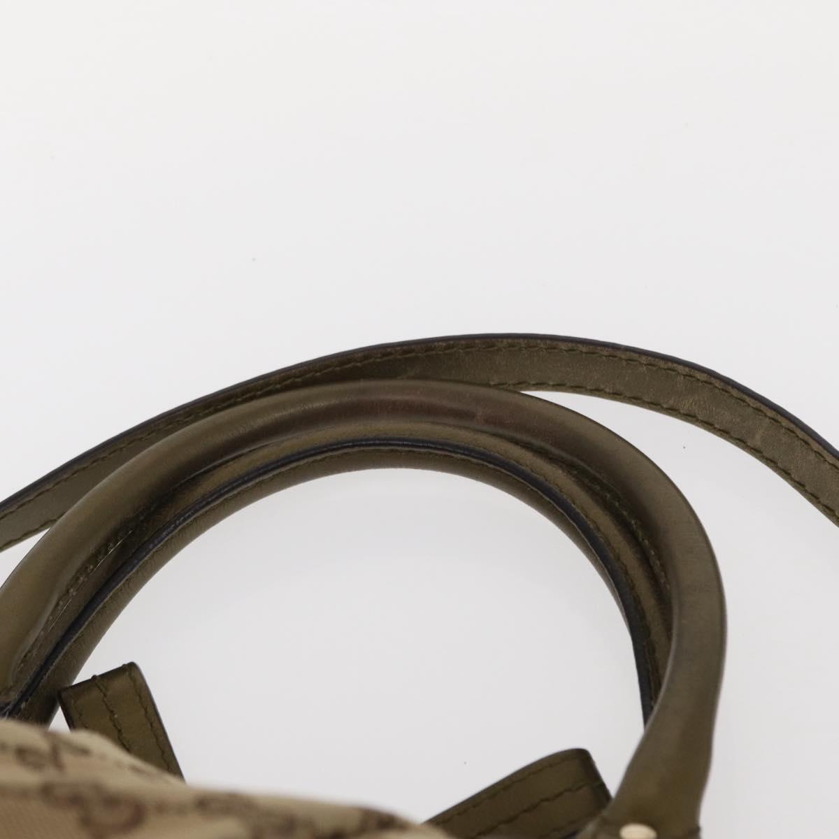 GUCCI GG Canvas Hand Bag 2way Beige Gold 247902 Auth ka205