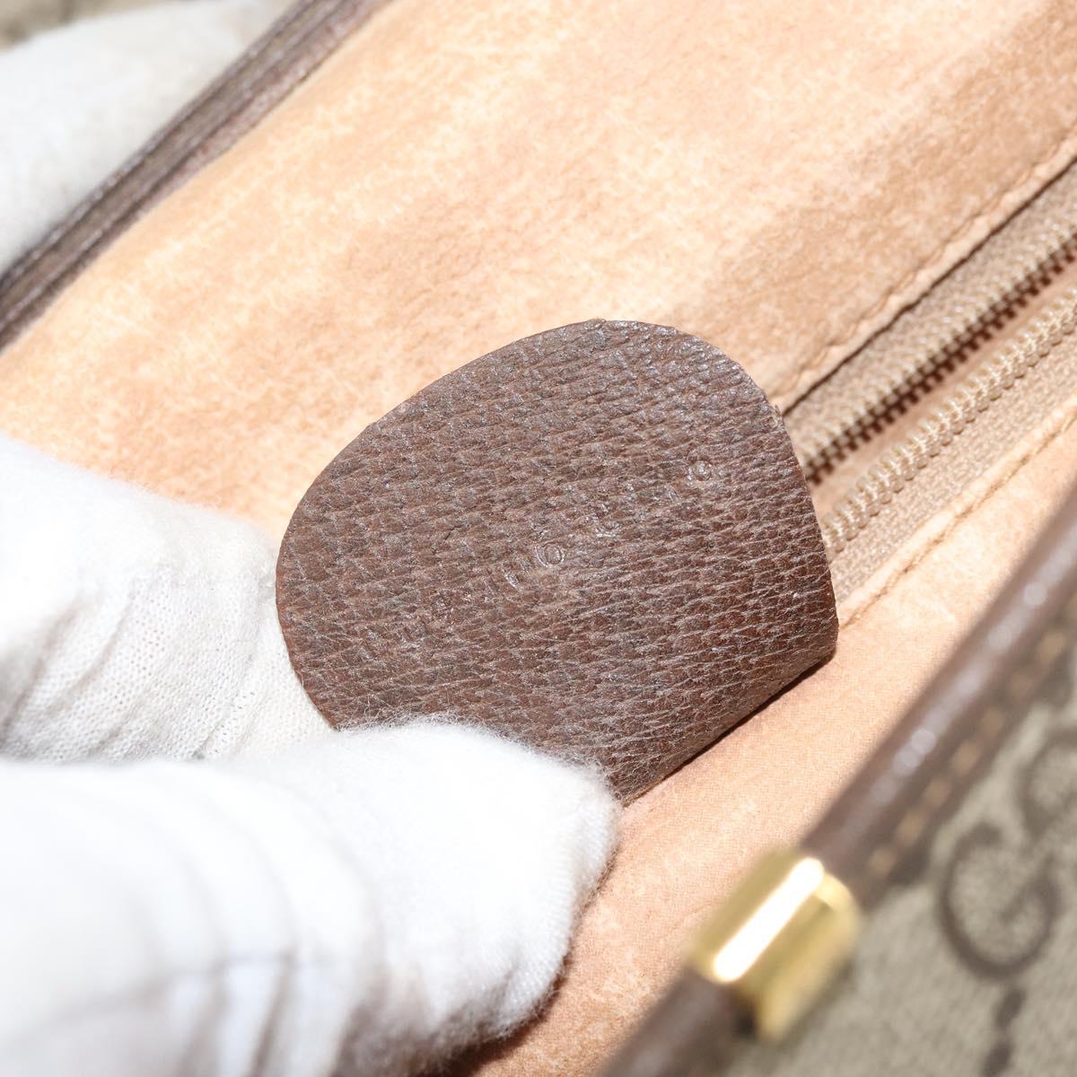 GUCCI GG Supreme Shoulder Bag PVC Beige Gold Auth ka2051