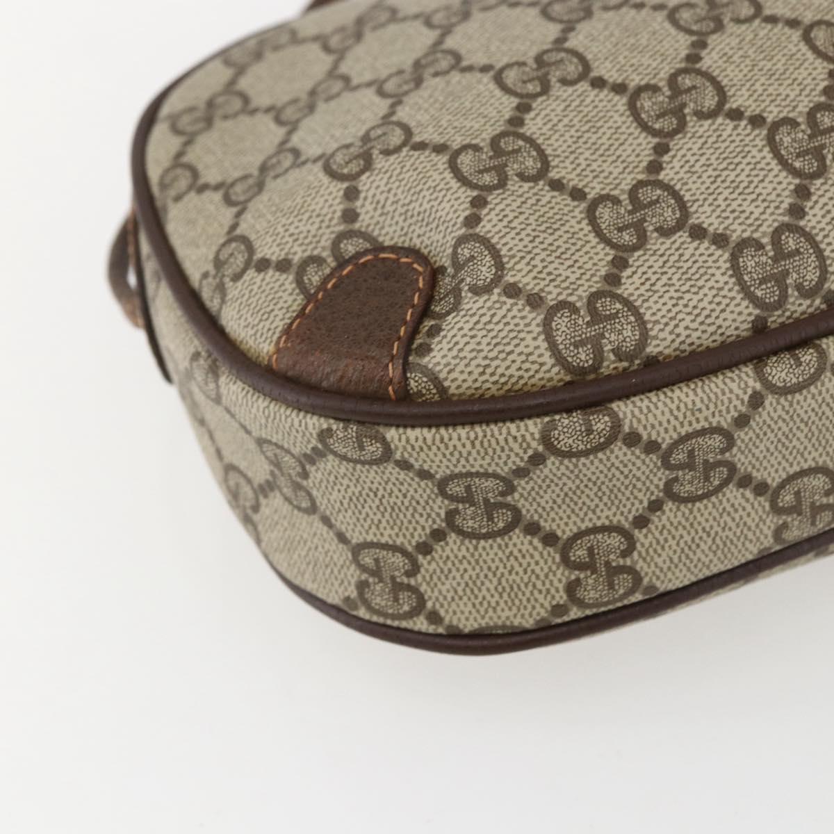 GUCCI GG Supreme Web Sherry Line Bag PVC Beige Gold 89 02 066 Auth ka2054