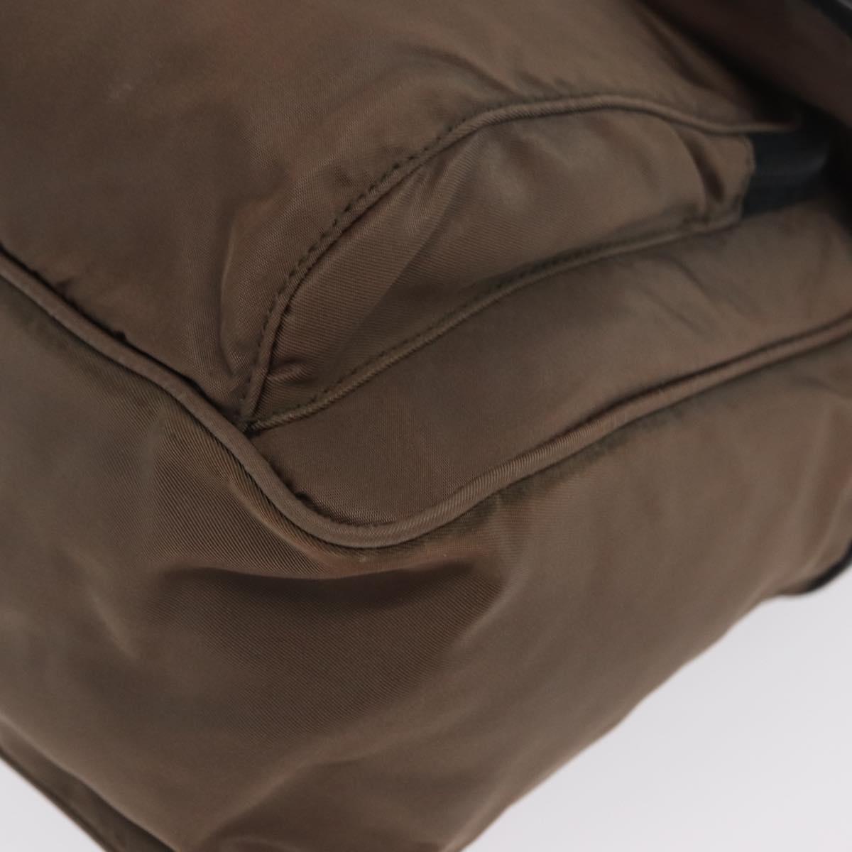 PRADA Shoulder Bag Nylon Brown Silver Auth ka2057