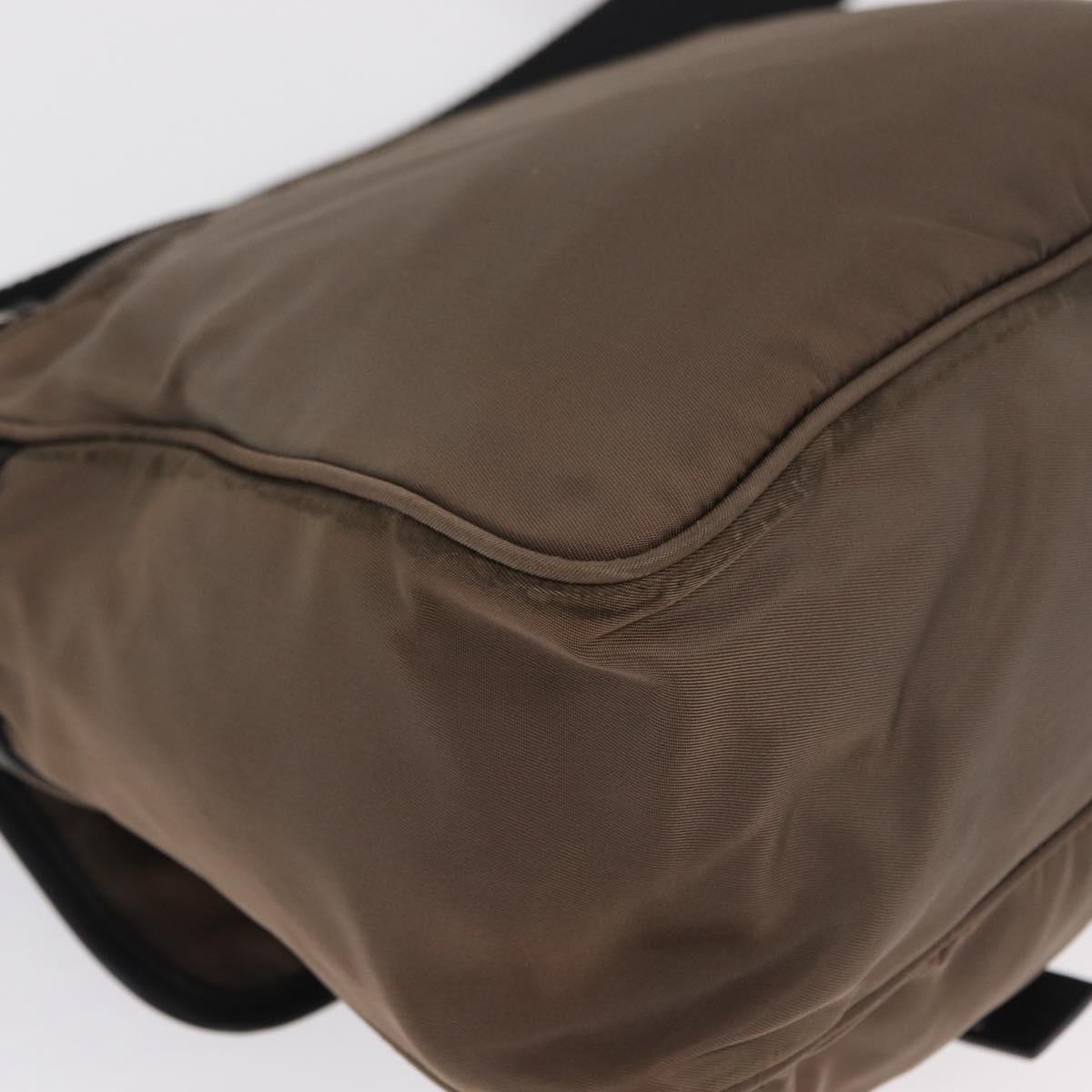 PRADA Shoulder Bag Nylon Brown Silver Auth ka2057