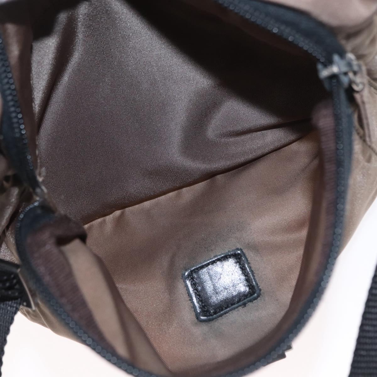 PRADA Shoulder Bag Nylon Brown Silver Auth ka2057
