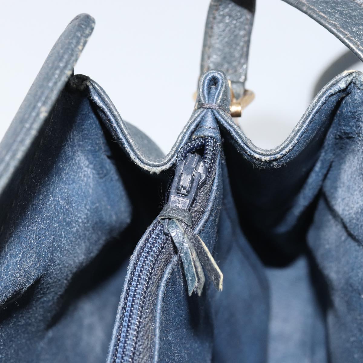 GUCCI GG Supreme Sherry Line Shoulder Bag PVC Navy Gold 116 02 024 Auth ka2058