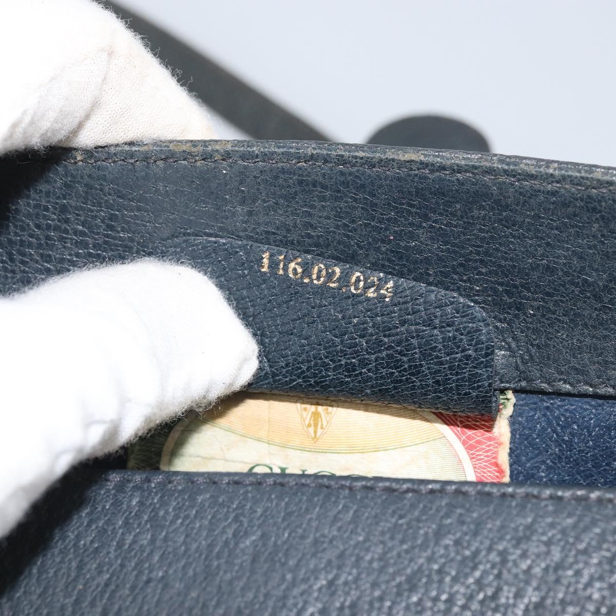 GUCCI GG Supreme Sherry Line Shoulder Bag PVC Navy Gold 116 02 024 Auth ka2058