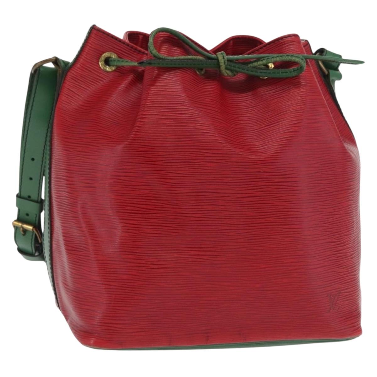 LOUIS VUITTON Epi Petit Noe Shoulder Bag Bicolor Green Red LV Auth ka2062