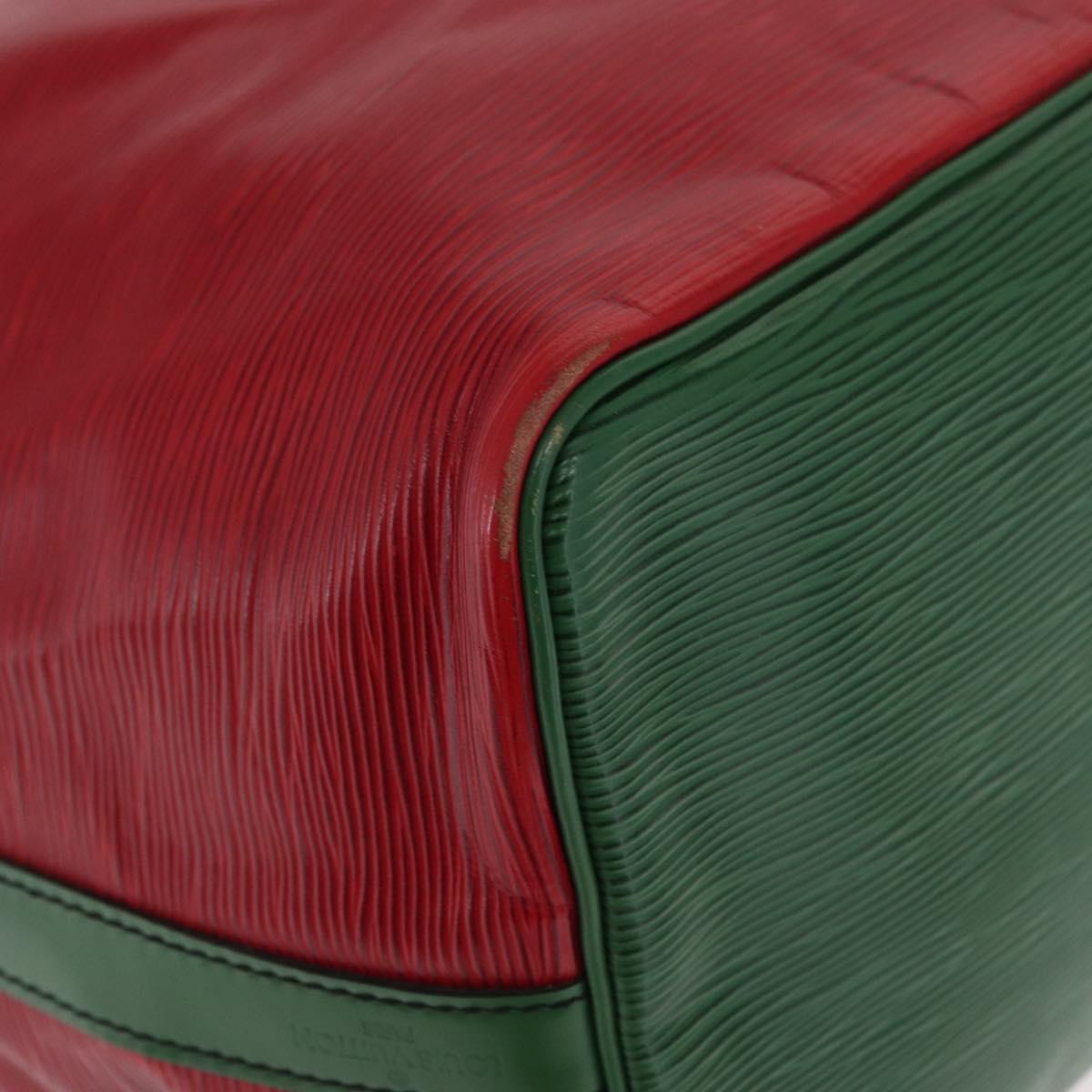 LOUIS VUITTON Epi Petit Noe Shoulder Bag Bicolor Green Red LV Auth ka2062