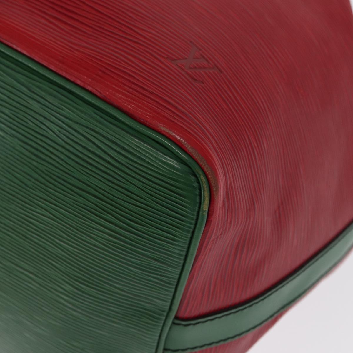 LOUIS VUITTON Epi Petit Noe Shoulder Bag Bicolor Green Red LV Auth ka2062