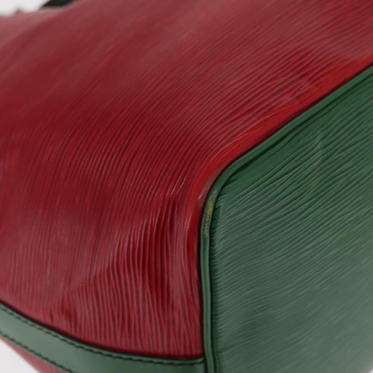 LOUIS VUITTON Epi Petit Noe Shoulder Bag Bicolor Green Red LV Auth ka2062
