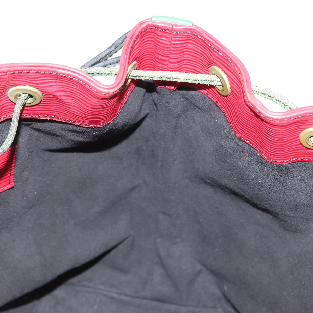 LOUIS VUITTON Epi Petit Noe Shoulder Bag Bicolor Green Red LV Auth ka2062