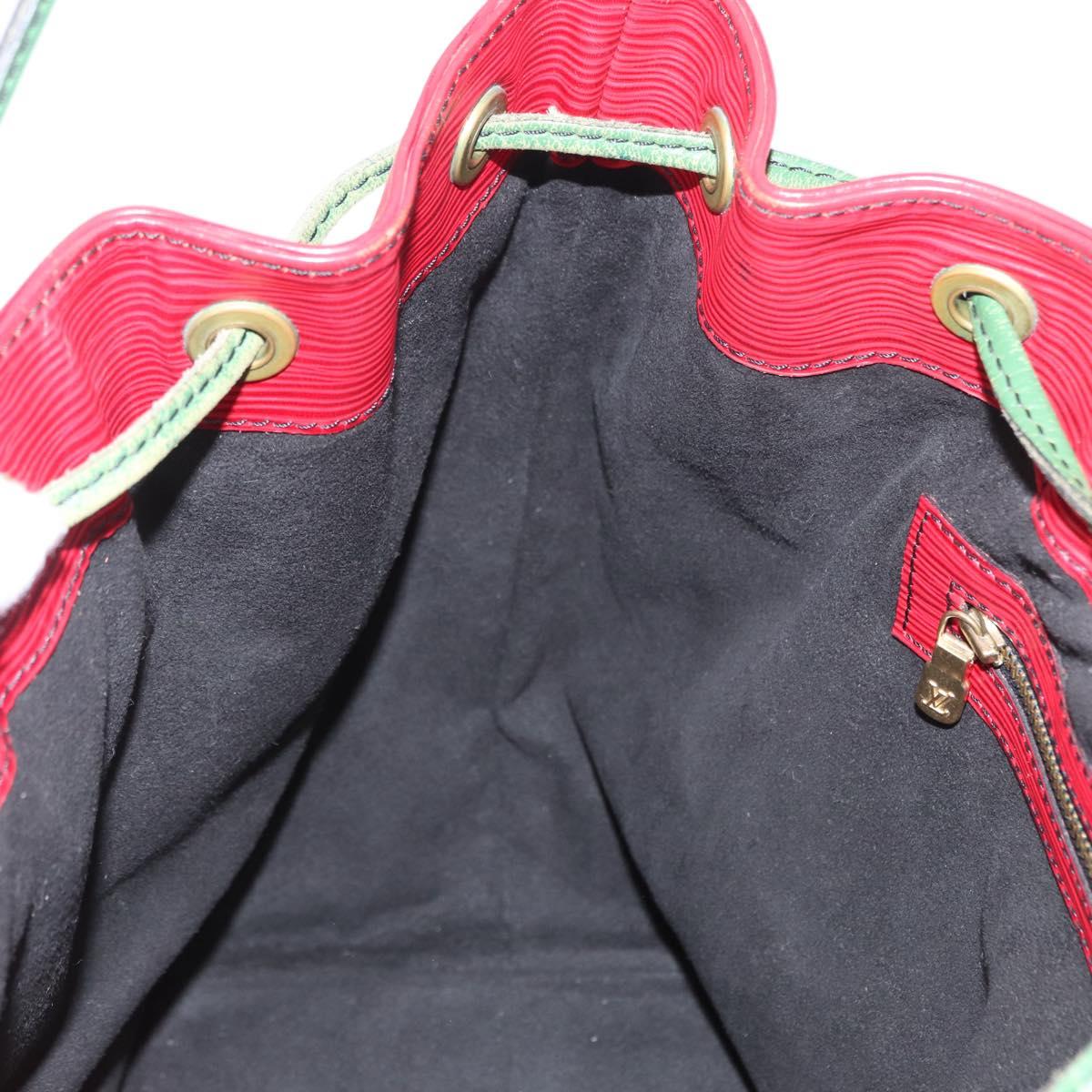 LOUIS VUITTON Epi Petit Noe Shoulder Bag Bicolor Green Red LV Auth ka2062