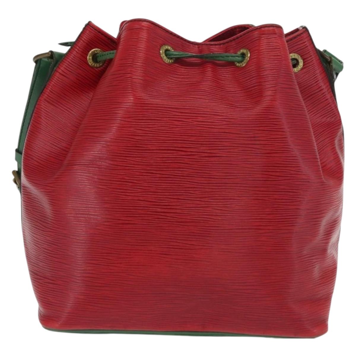 LOUIS VUITTON Epi Petit Noe Shoulder Bag Bicolor Green Red LV Auth ka2062