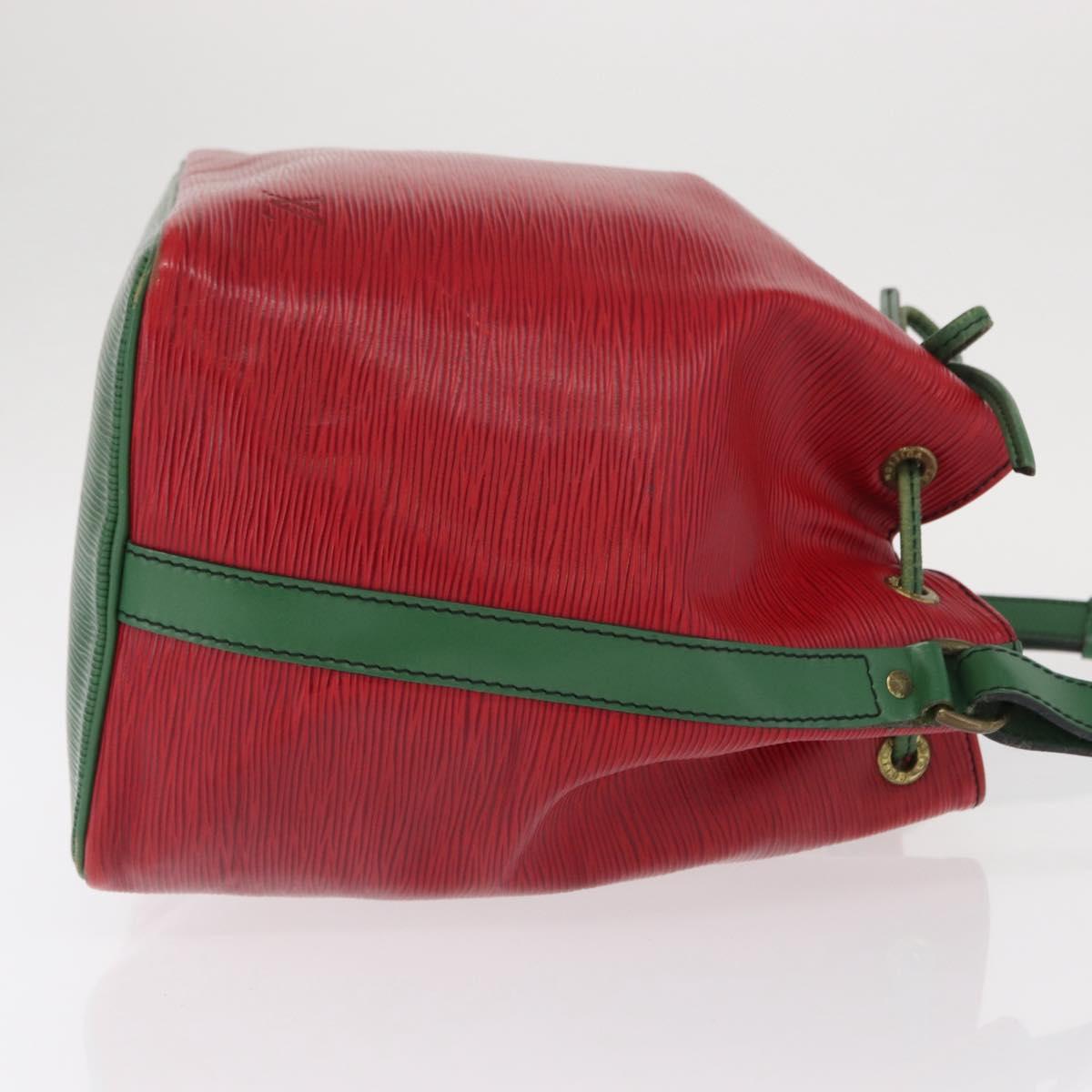 LOUIS VUITTON Epi Petit Noe Shoulder Bag Bicolor Green Red LV Auth ka2062