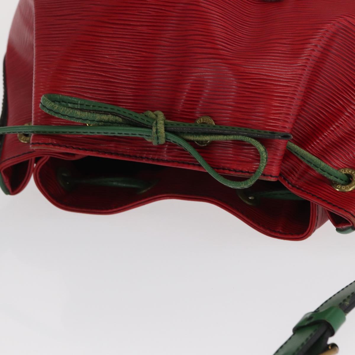 LOUIS VUITTON Epi Petit Noe Shoulder Bag Bicolor Green Red LV Auth ka2062
