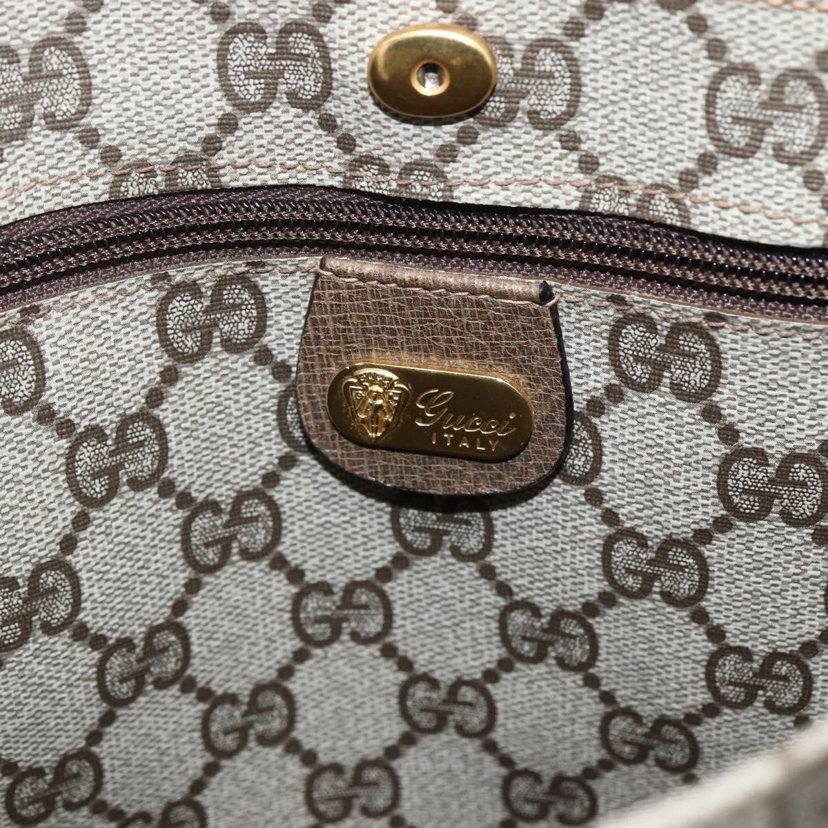 GUCCI GG Supreme Tote Bag PVC Beige Gold 002 103 1301 Auth ka2063