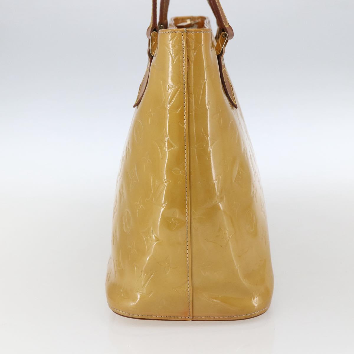 LOUIS VUITTON Monogram Vernis Houston Hand Bag Jaune M91121 LV Auth ka2072