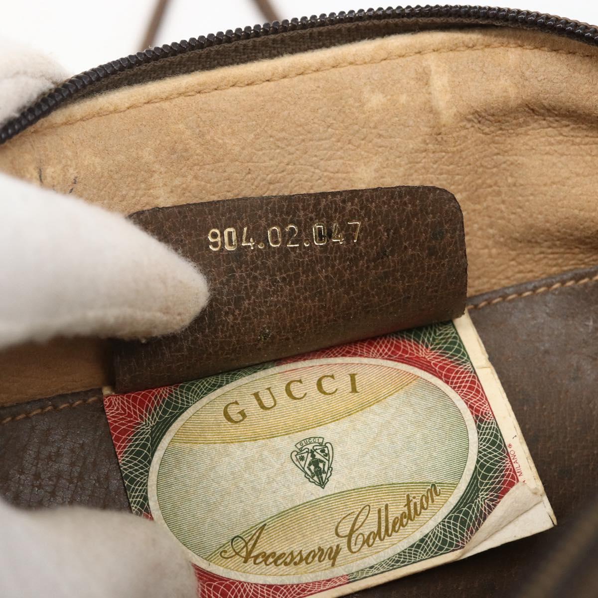 GUCCI GG Supreme Web Sherry Line Bag PVC Beige Gold 904 02 047 Auth ka2077