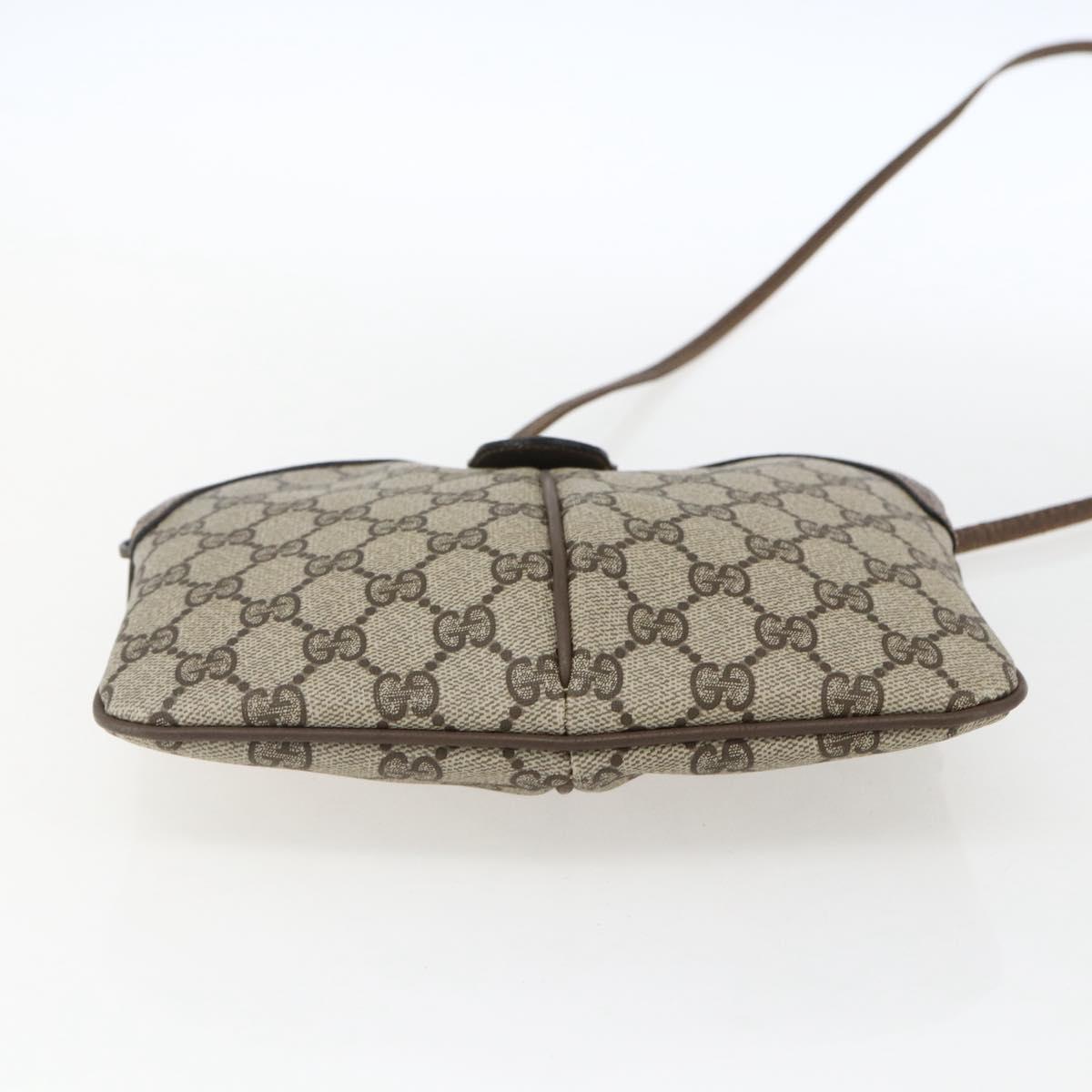 GUCCI GG Supreme Web Sherry Line Bag PVC Beige Gold 904 02 047 Auth ka2077