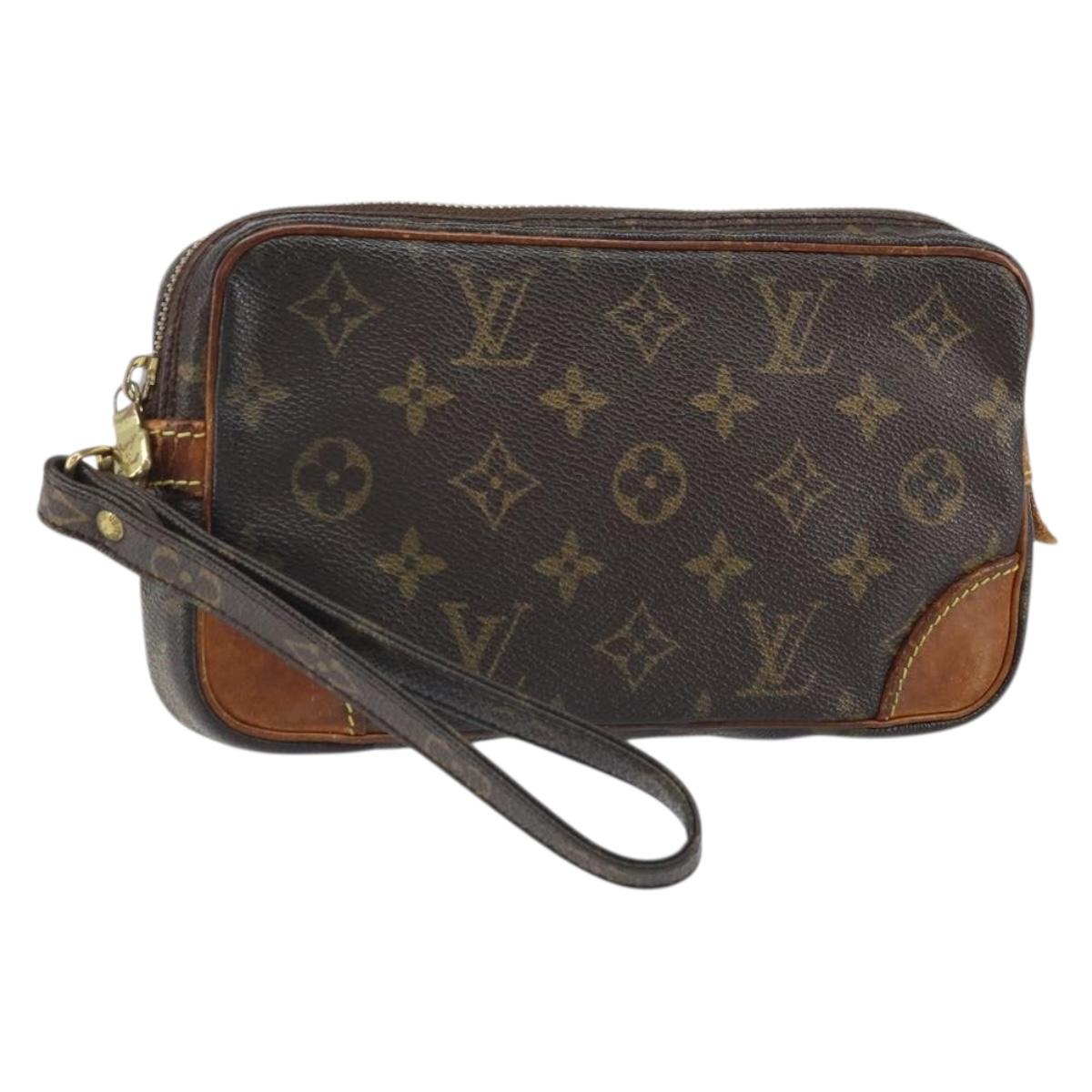 LOUIS VUITTON Monogram Marly Dragonne PM Clutch Bag M51827 LV Auth ka2078