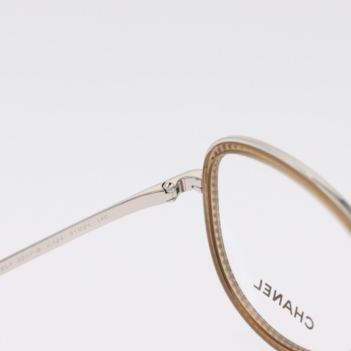 CHANEL Sunglasses metal Beige CC Auth ka2082