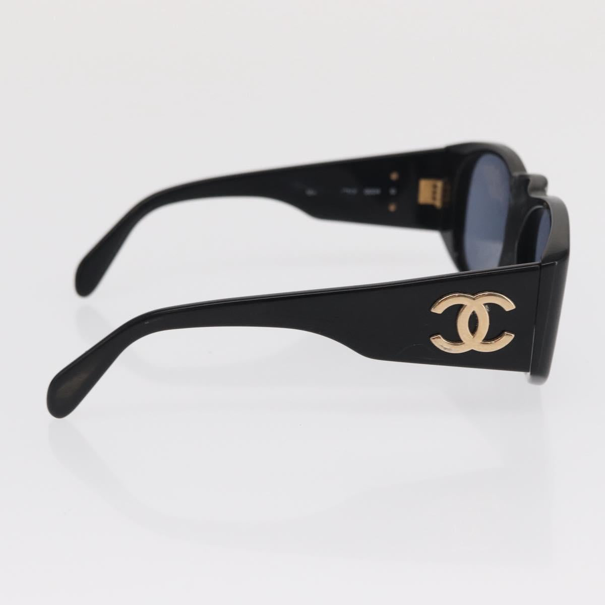 CHANEL Sunglasses plastic Black CC Auth ka2084