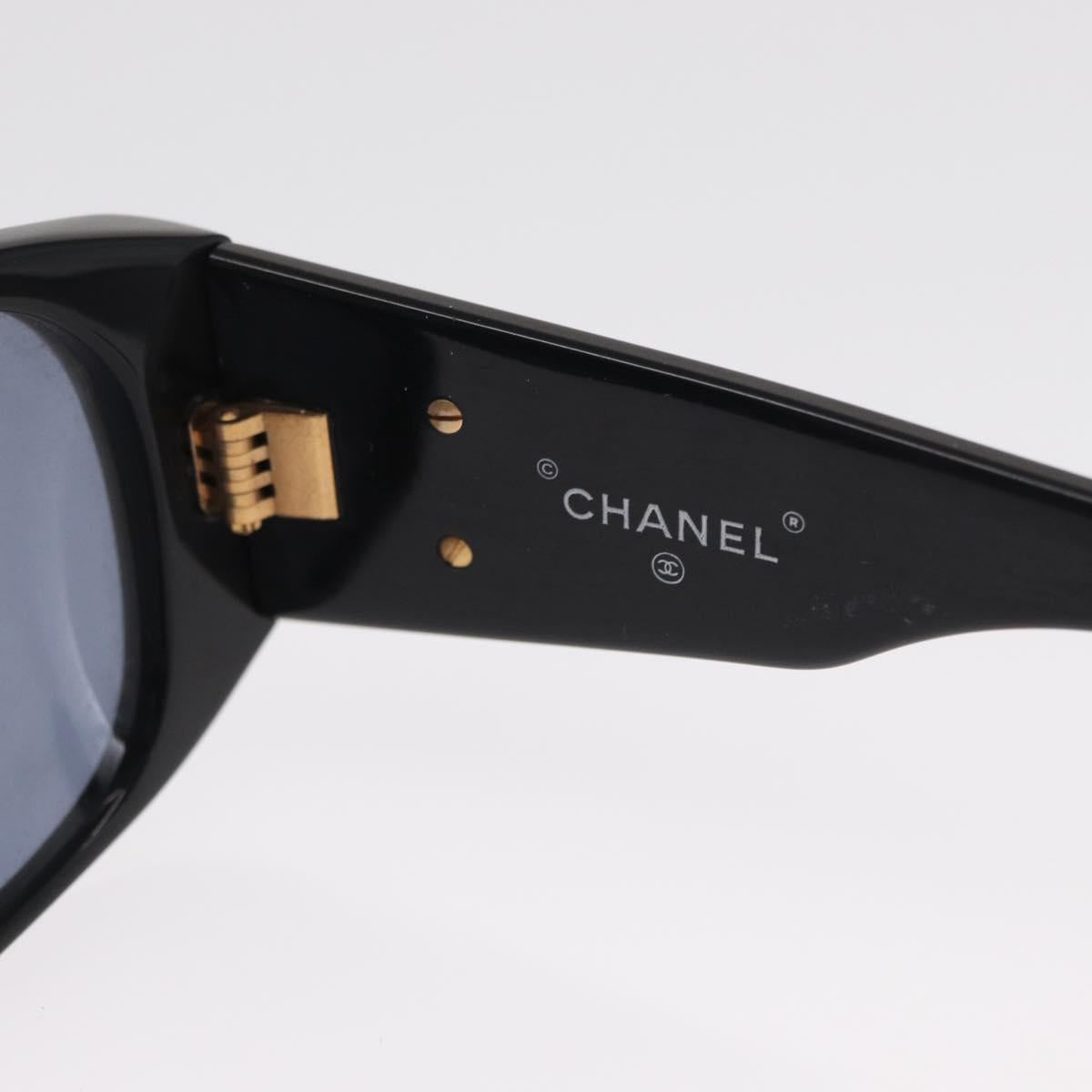 CHANEL Sunglasses plastic Black CC Auth ka2084