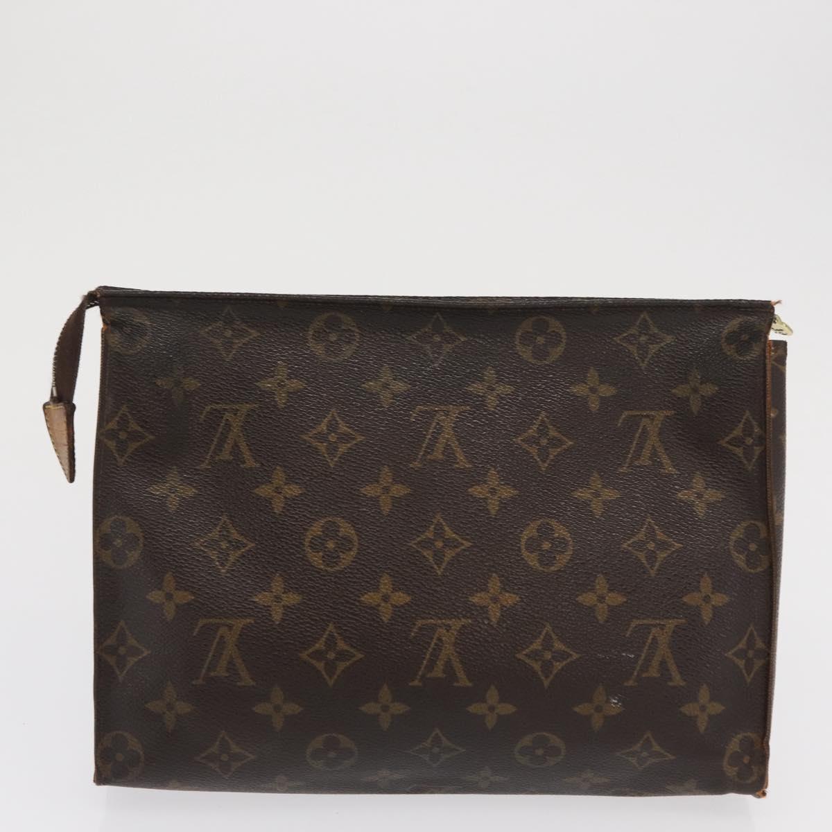 LOUIS VUITTON Monogram Taiga Clutch Bag 2 Set Green LV Auth ka2098