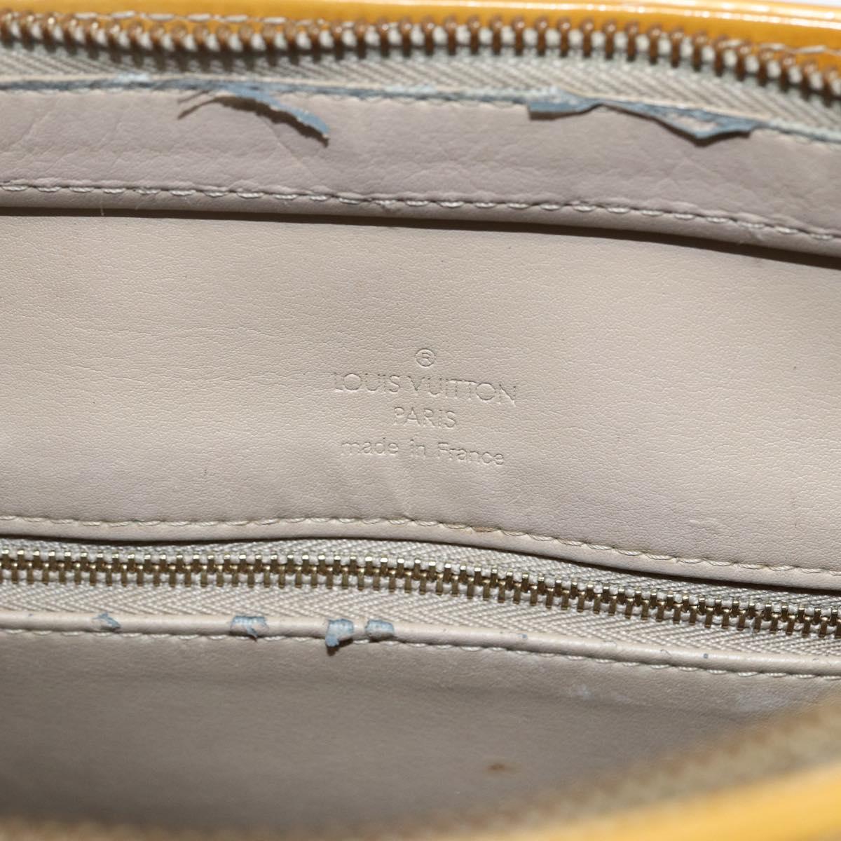 LOUIS VUITTON Monogram Vernis Houston Hand Bag Beige M91004 LV Auth ka2099