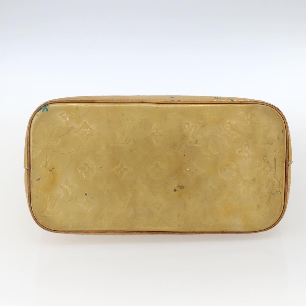 LOUIS VUITTON Monogram Vernis Houston Hand Bag Beige M91004 LV Auth ka2099
