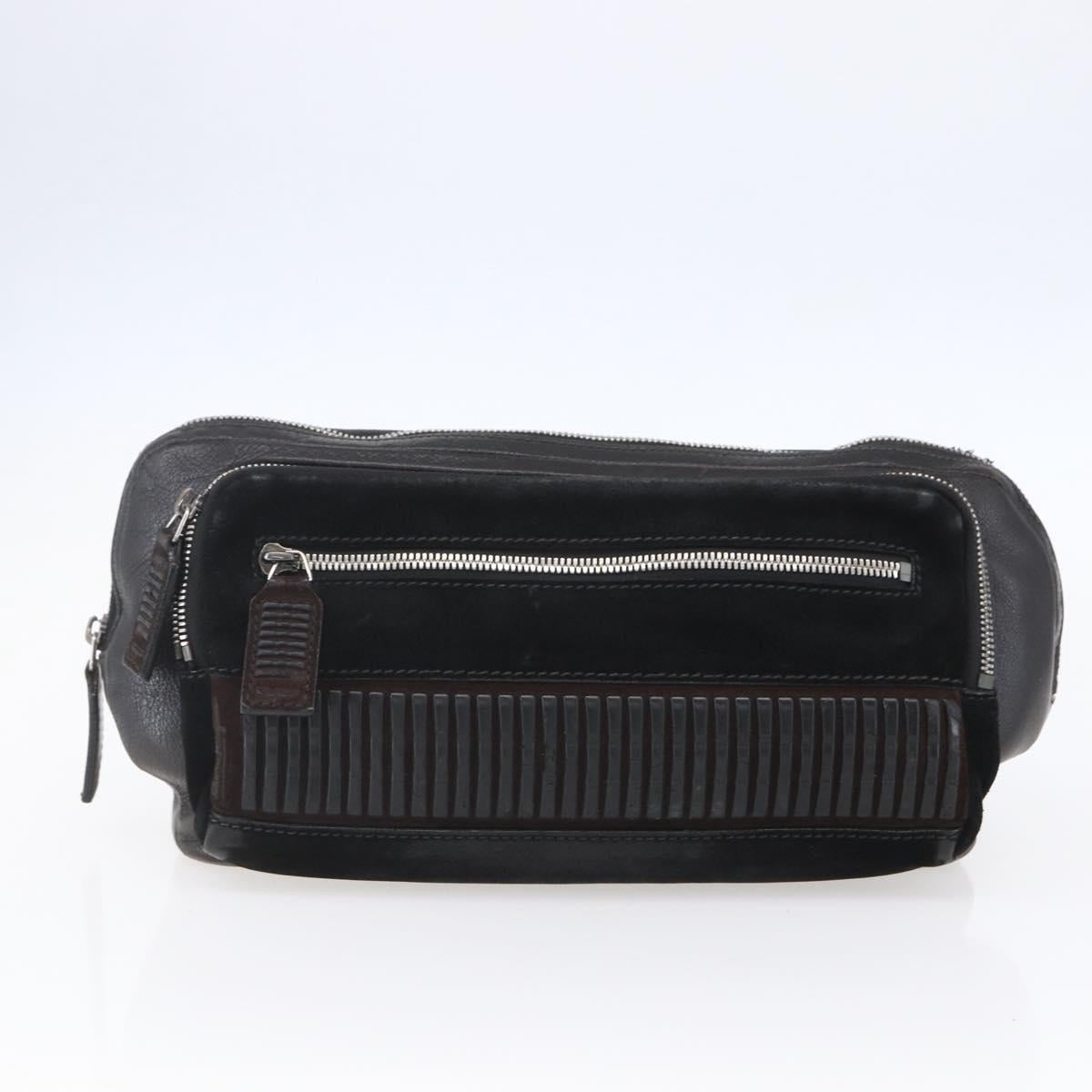 Salvatore Ferragamo Shoulder Bag Leather 2 Set Black Auth ka210