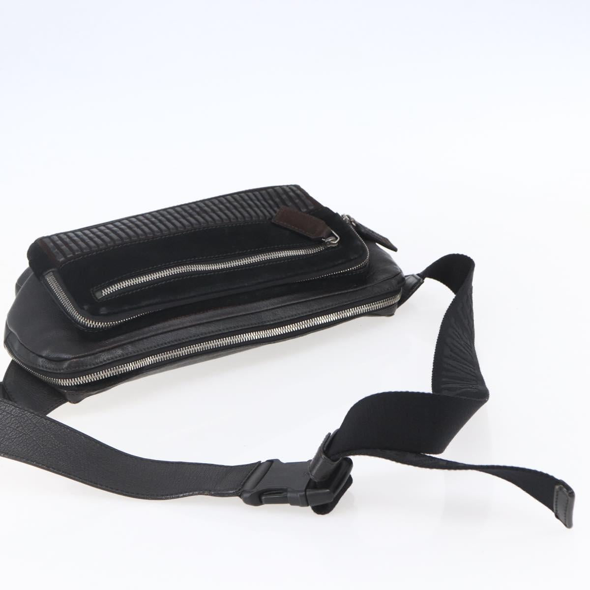 Salvatore Ferragamo Shoulder Bag Leather 2 Set Black Auth ka210