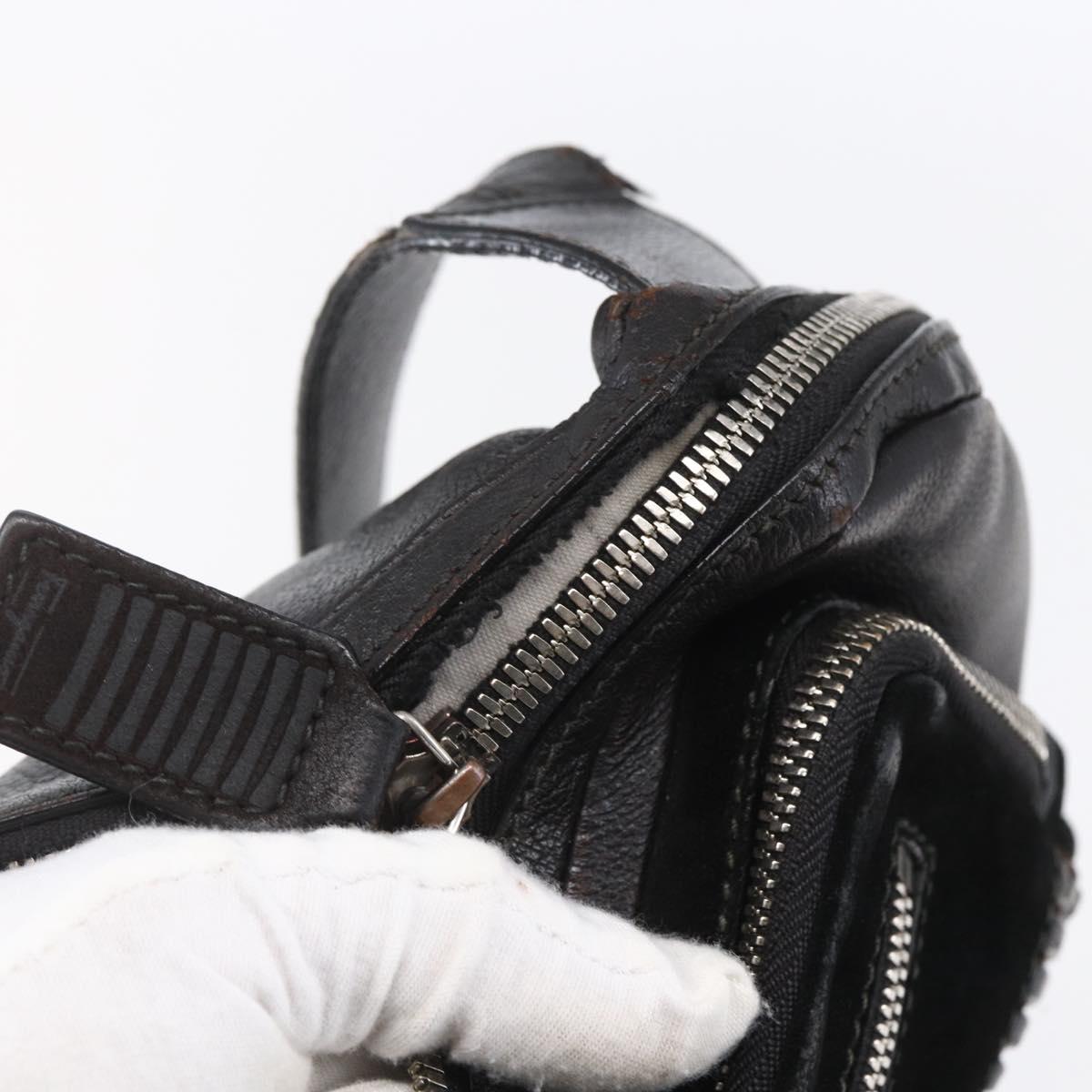 Salvatore Ferragamo Shoulder Bag Leather 2 Set Black Auth ka210