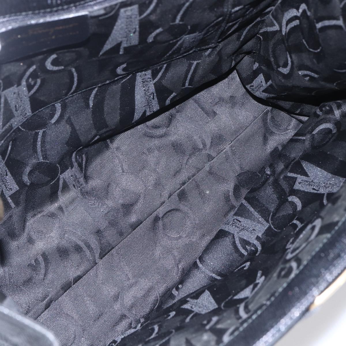 Salvatore Ferragamo Shoulder Bag Leather 2 Set Black Auth ka210