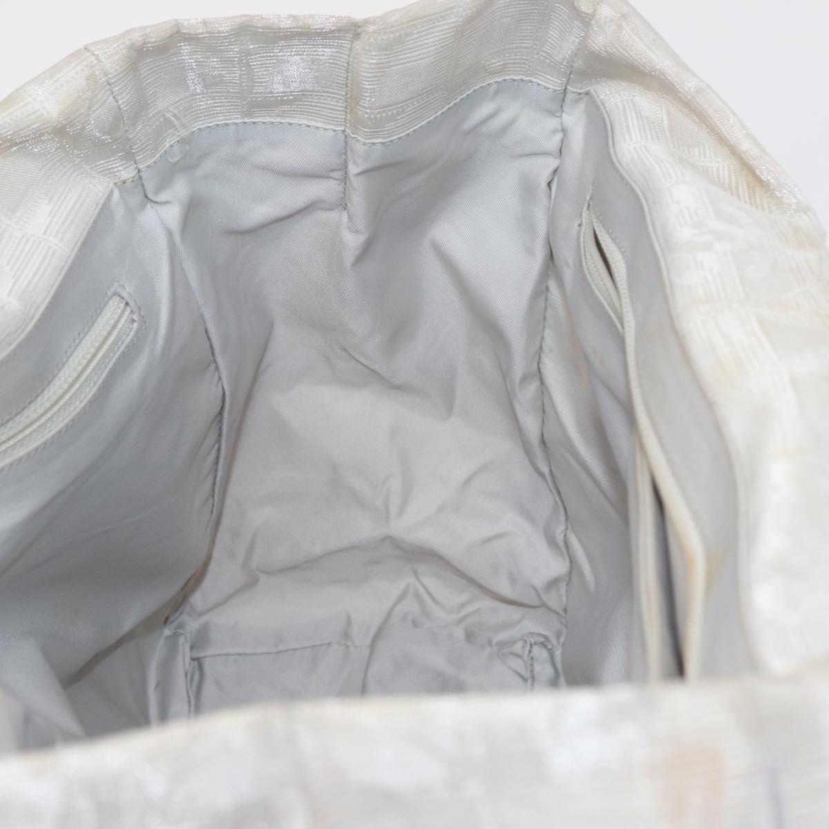 CHANEL New Travel Line Tote Bag Nylon Silver CC Auth ka2106