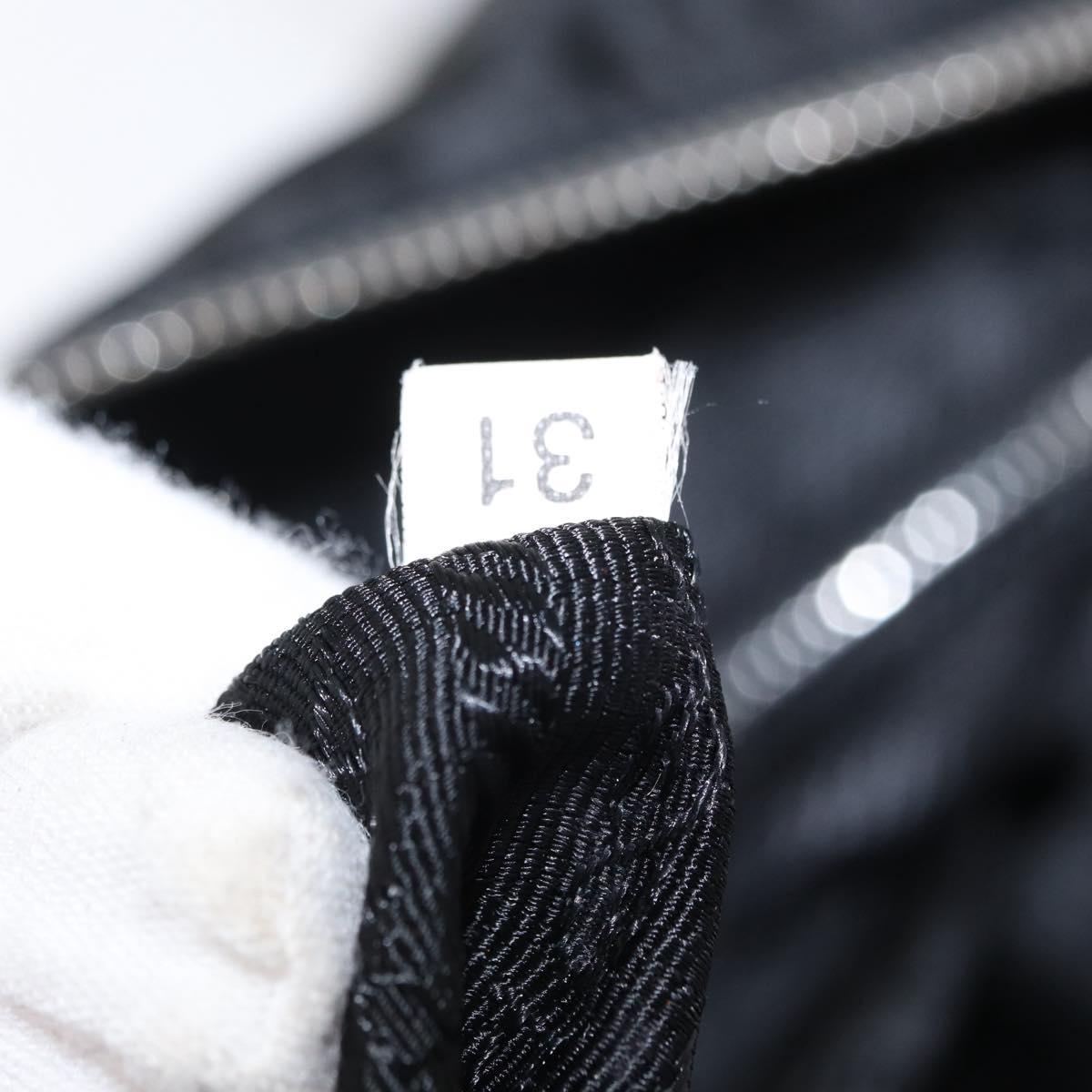 PRADA Tote Bag Nylon Leather Black Silver Auth ka211