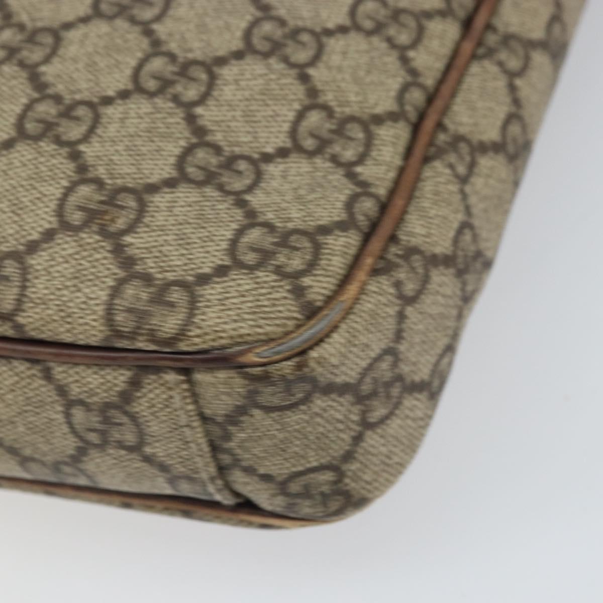 GUCCI GG Supreme Shoulder Bag PVC Leather Beige 92551 Auth ka2120