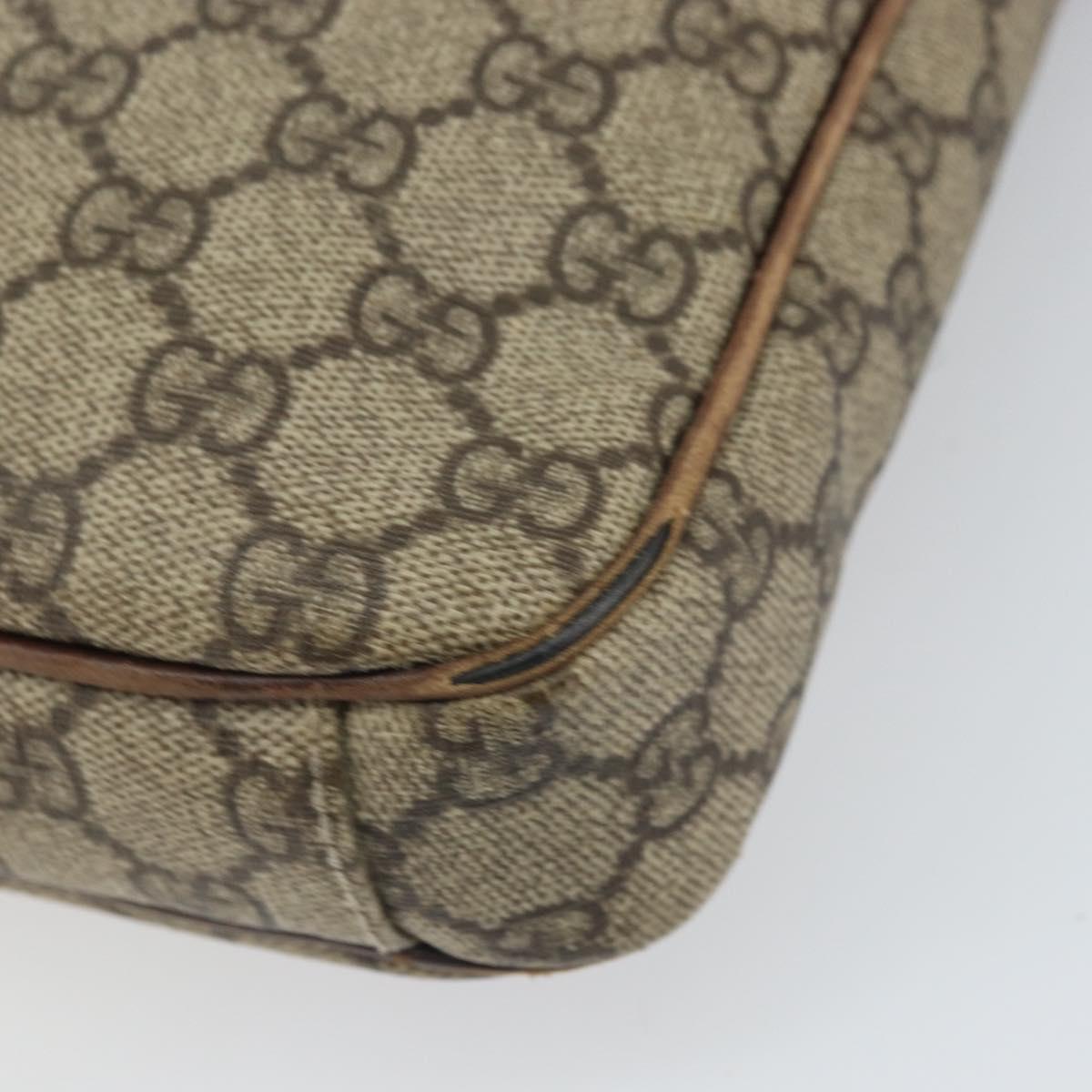 GUCCI GG Supreme Shoulder Bag PVC Leather Beige 92551 Auth ka2120