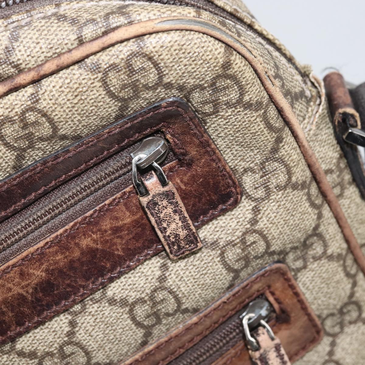 GUCCI GG Supreme Shoulder Bag PVC Leather Beige 92551 Auth ka2120