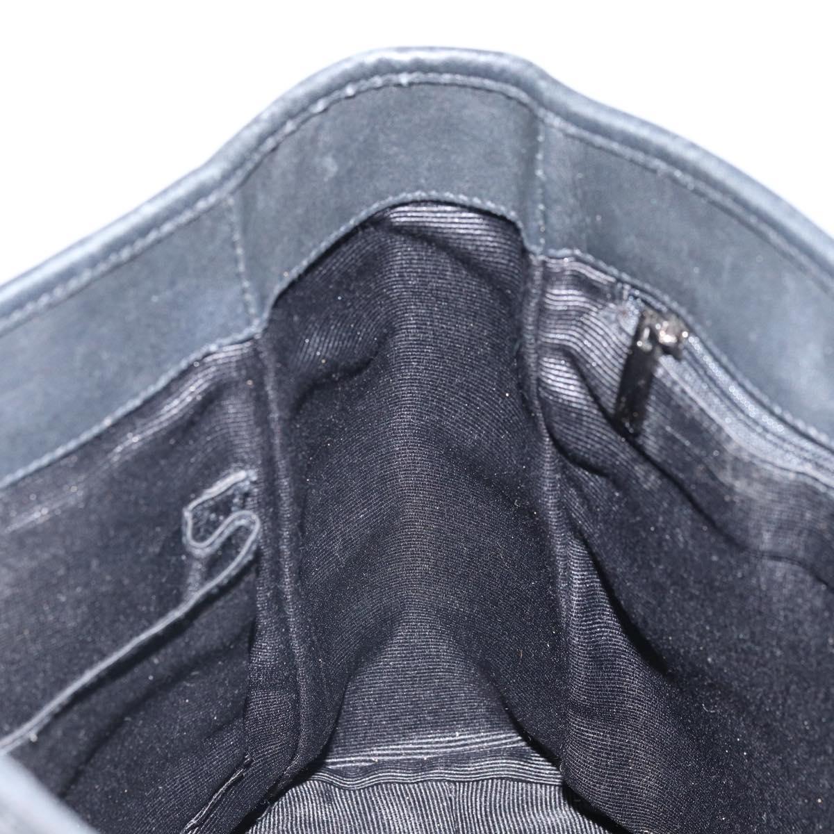 Salvatore Ferragamo Gancini Tote Bag Canvas Navy Silver Auth ka2126