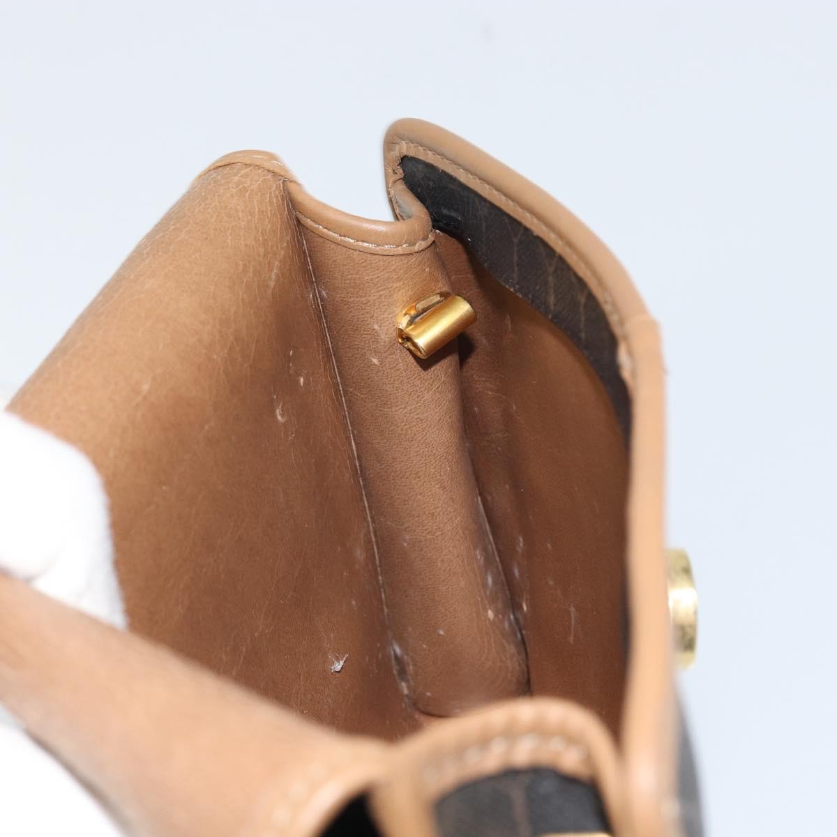 Christian Dior Honeycomb Canvas Shoulder Bag PVC Black Gold Auth ka2128