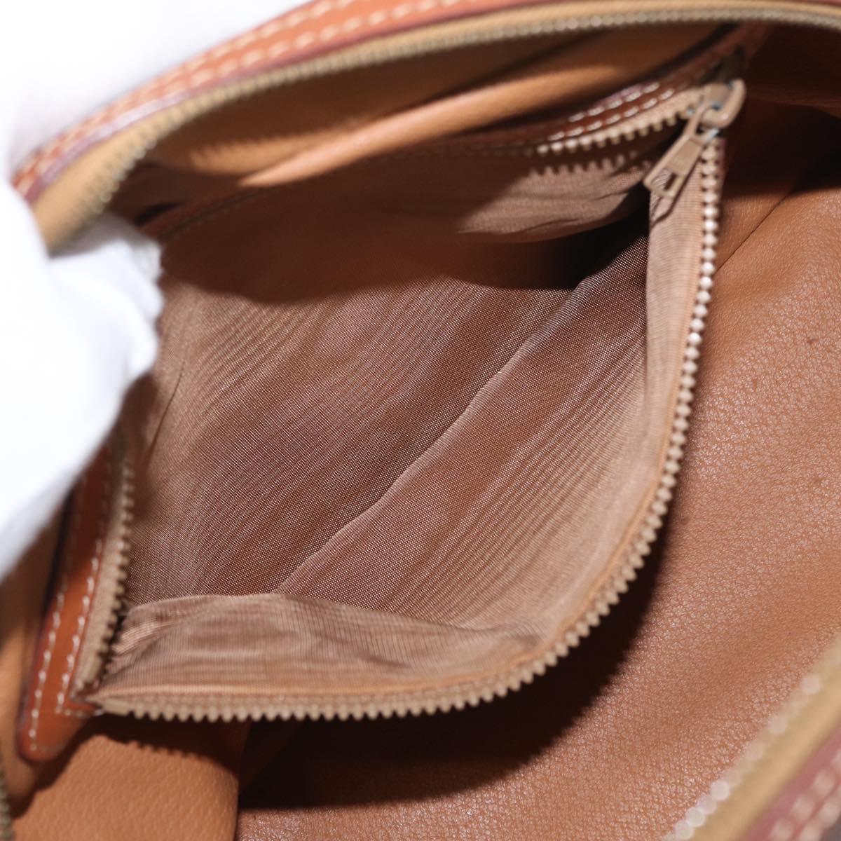 CELINE Macadam Canvas Hand Bag PVC Leather Brown Gold Auth ka213