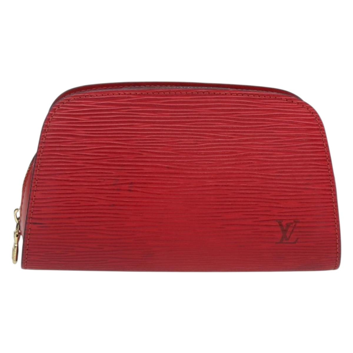 LOUIS VUITTON Epi Dauphine PM Pouch Castilian Red M48447 LV Auth ka2148