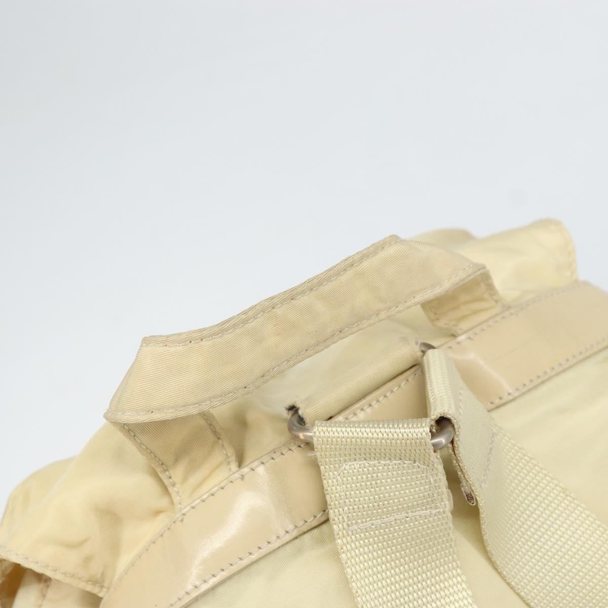 PRADA Backpack Nylon Ivory Silver Auth ka2156
