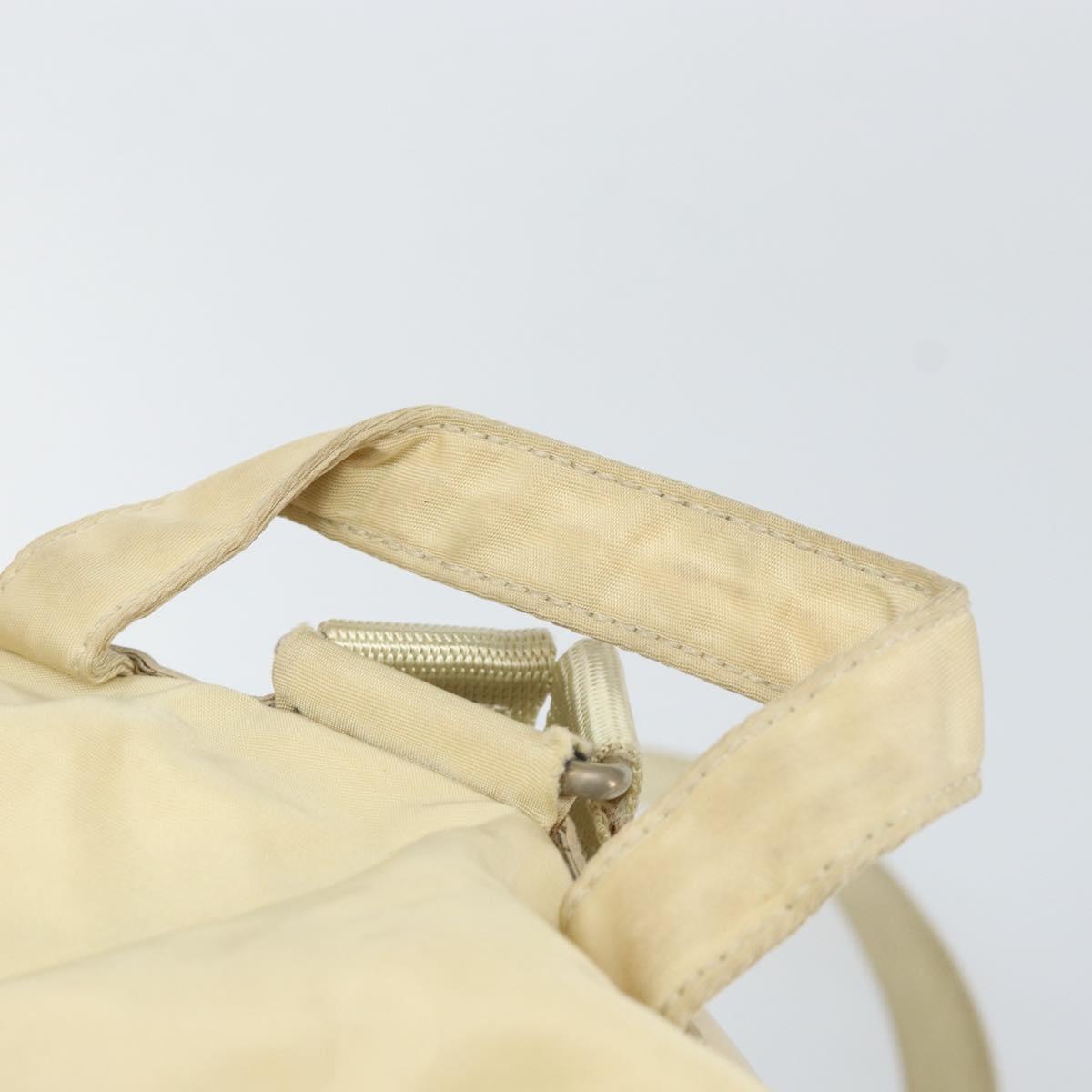 PRADA Backpack Nylon Ivory Silver Auth ka2156