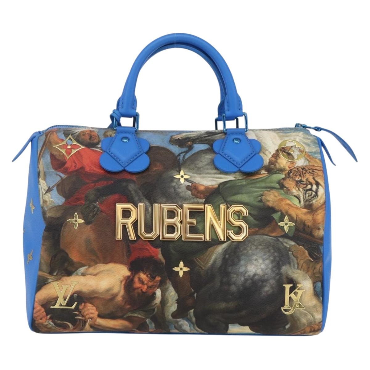 LOUIS VUITTON Masters Collection RUBENS Speedy 30 Bag Blue M43305 Auth ka215SM