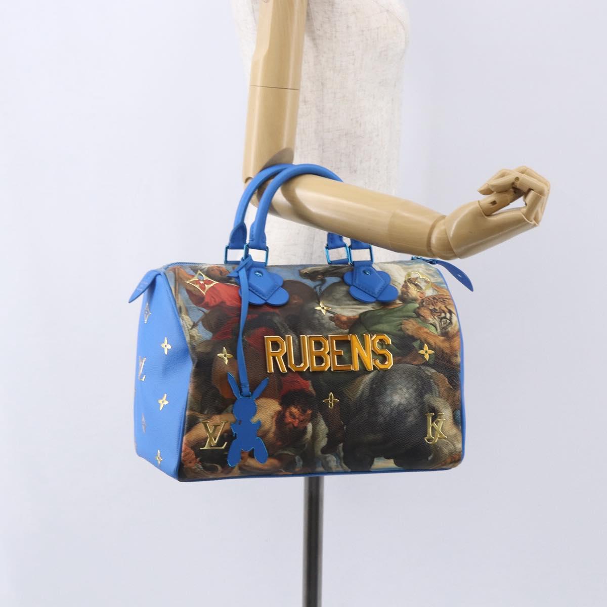 LOUIS VUITTON Masters Collection RUBENS Speedy 30 Bag Blue M43305 Auth ka215SM
