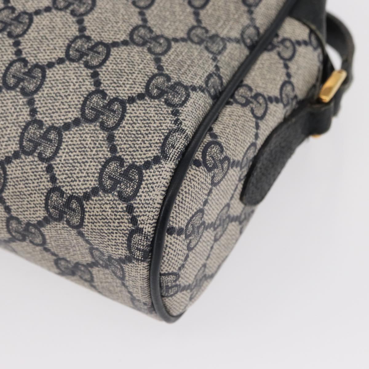 GUCCI GG Supreme Sherry Line Shoulder Bag PVC Navy Gold 68 02 005 Auth ka216