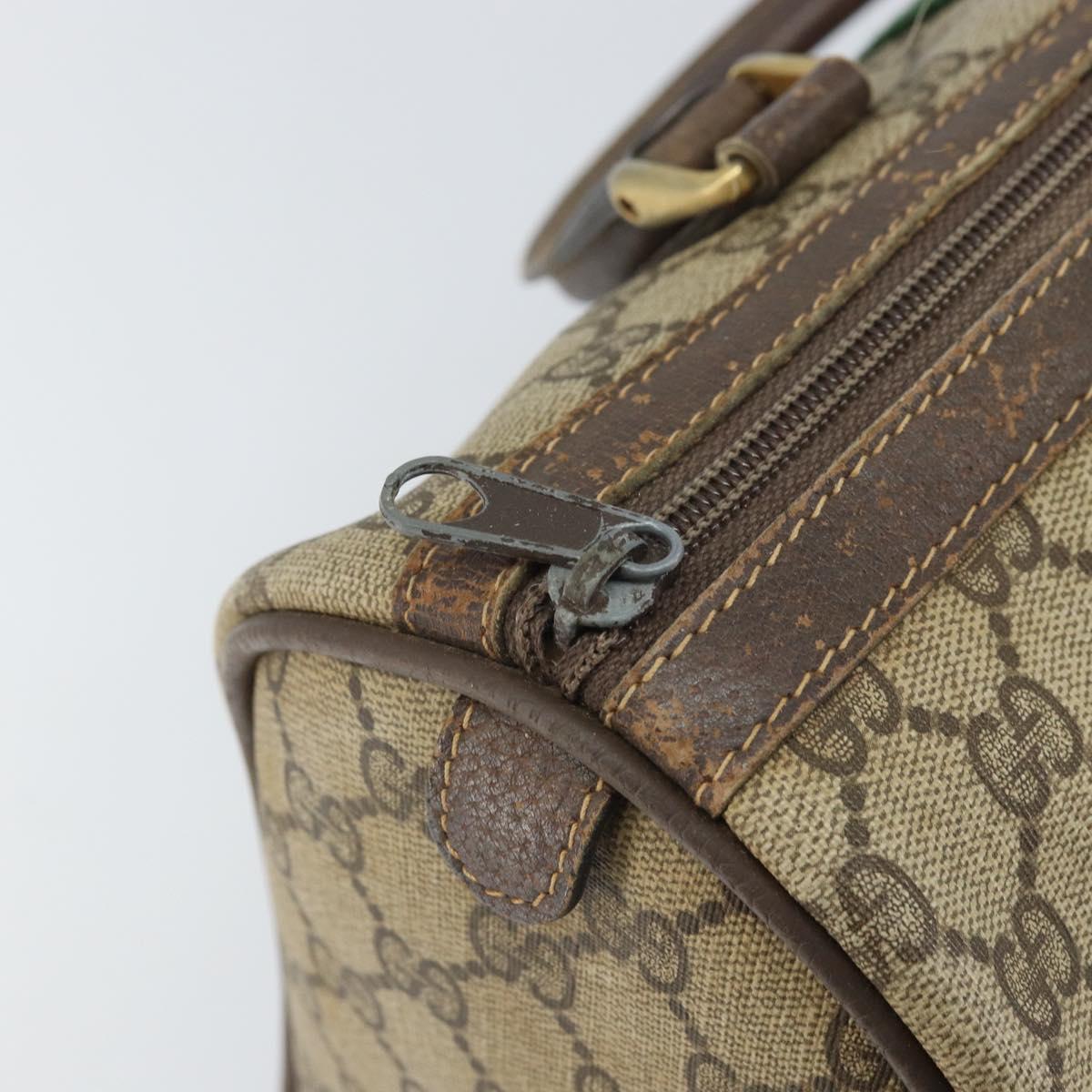 GUCCI GG Supreme Web Sherry Line Hand Bag PVC Beige Gold 24 012 3842 Auth ka2171